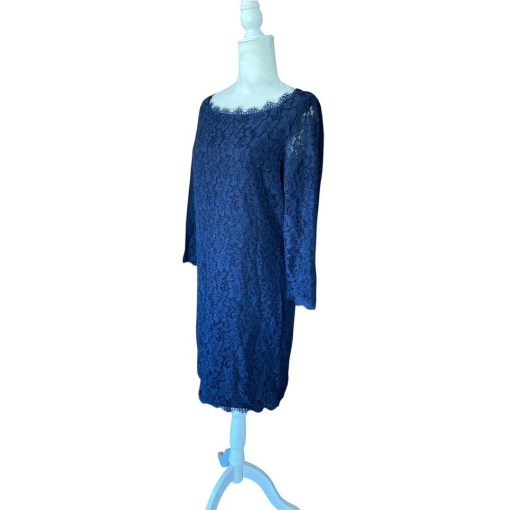 DVF Diane von Furstenberg Zarita Lace Dress in Royal Blue sz 14 Formal Evening - Picture 8 of 16